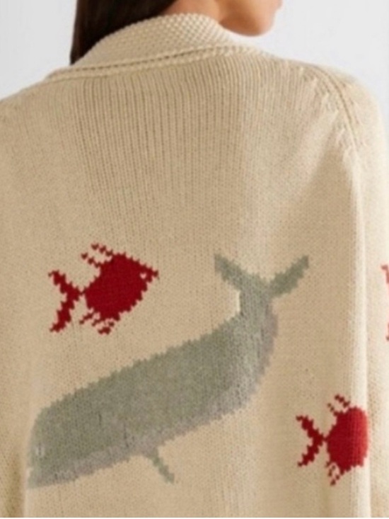 THE GREAT. Sweaters - THE GREAT. Women's The Fisherman Intarsia Cotton-blend Cardigan - Size 1 small
